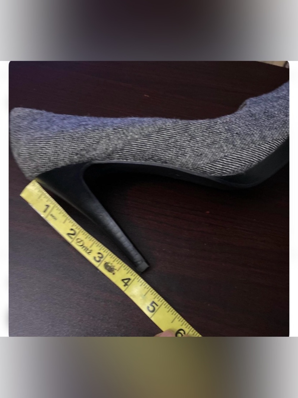 Nine West Women's Gray Herringbone Pointed-Toe Heels - Picture 4 of 9